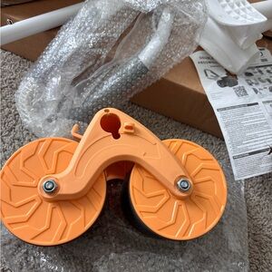 Orange Dual-Wheel Home Exercise Ab Roller